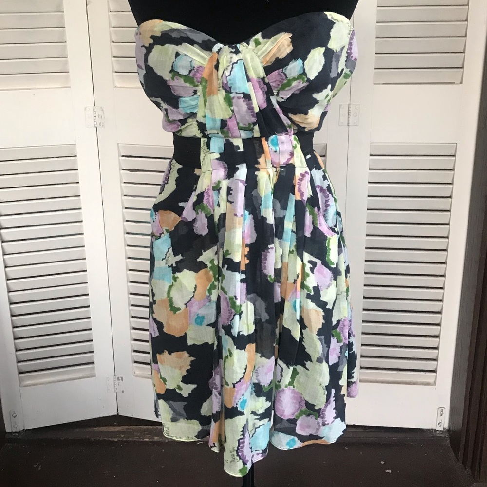 Dress floral black mini Elizabeth and James